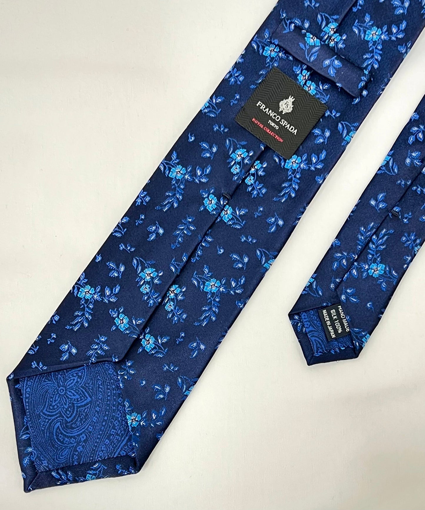 Franco Spada ( フランコスパダ )  フレンチヴィンテージフラワージャガードネクタイ： ミッドナイトネイビー