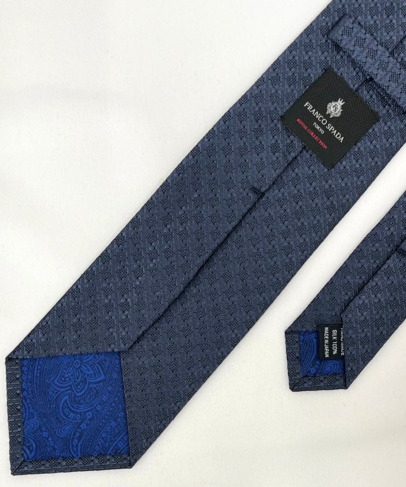 Franco Spada ( フランコスパダ )  ヴィンテージ調ジオメトリックソリッドネクタイ： スチールグレー