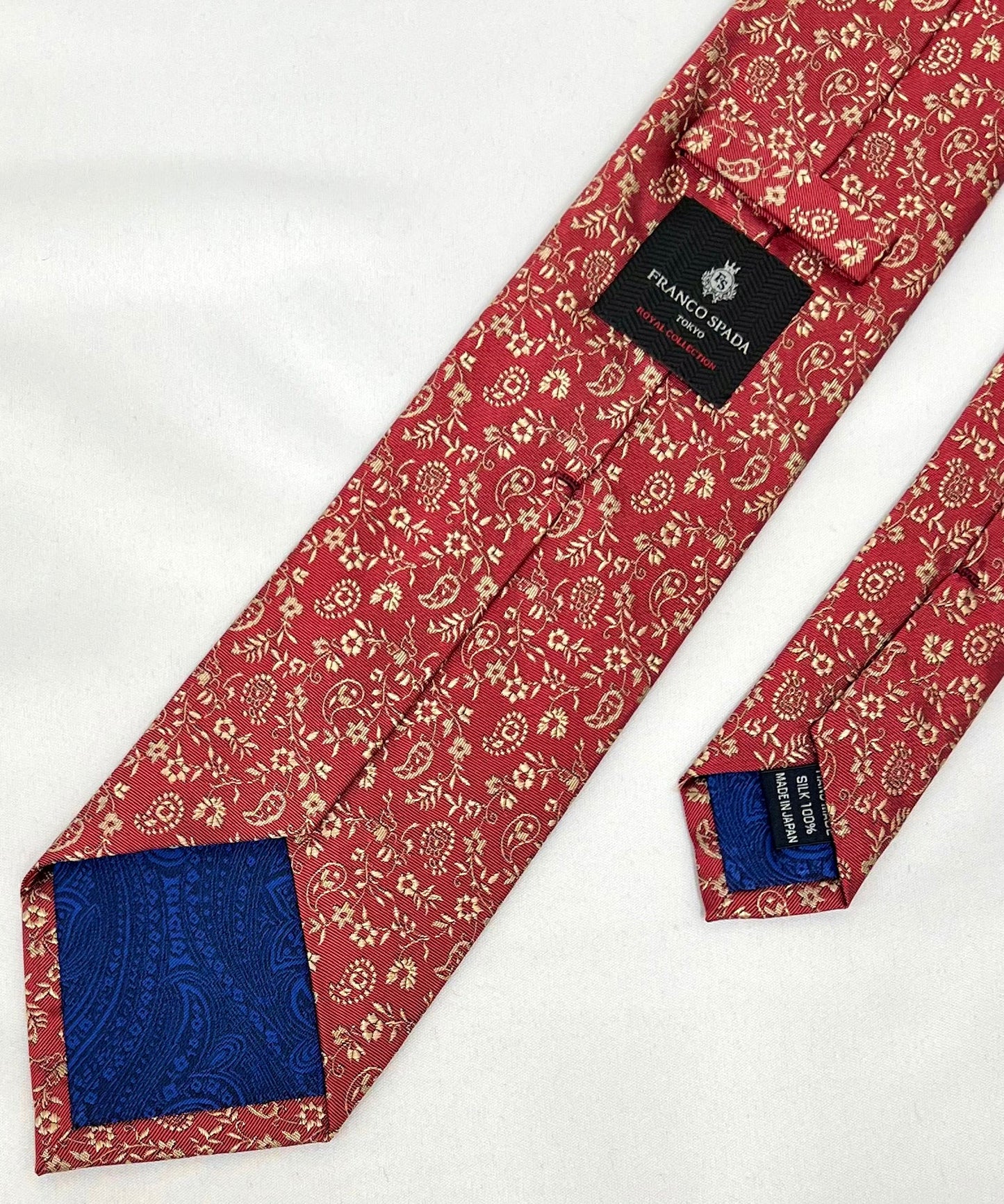 Franco Spada ( フランコスパダ )  フレンチヴィンテージオーナメントジャガードネクタイ：レッド