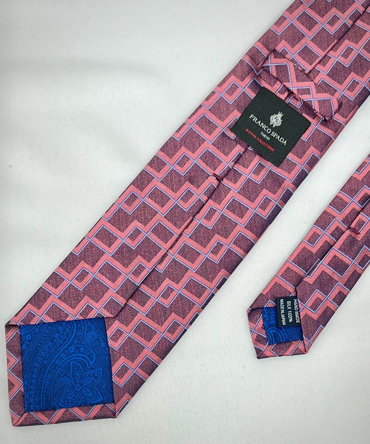 Franco Spada ( フランコスパダ )  ヴィンテージジオメトリックジャガードネクタイ：コーラルピンク