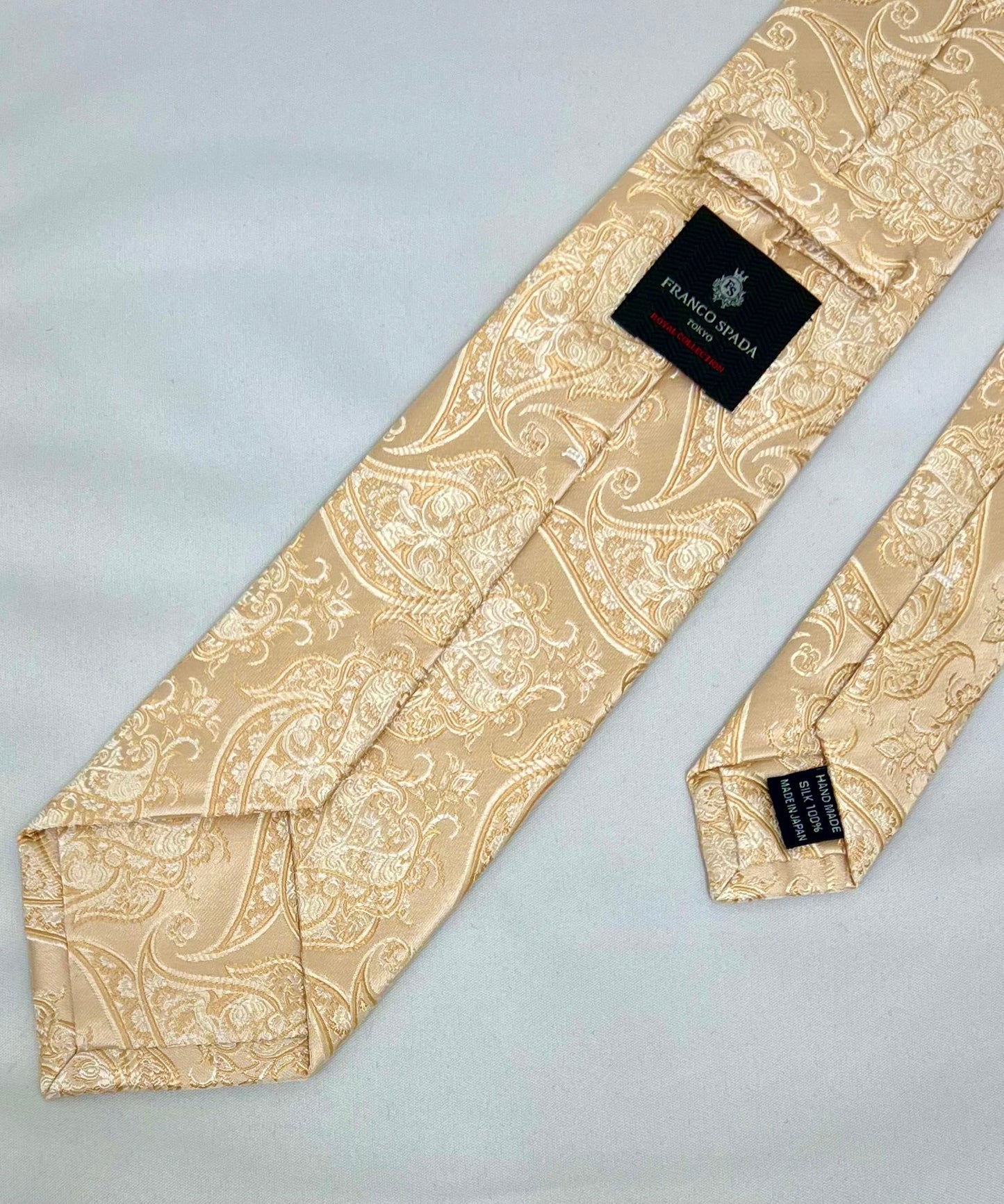 Franco Spada ( フランコスパダ )  NEW FORMALペーズリージャガードネクタイ：シャンパンベージュ