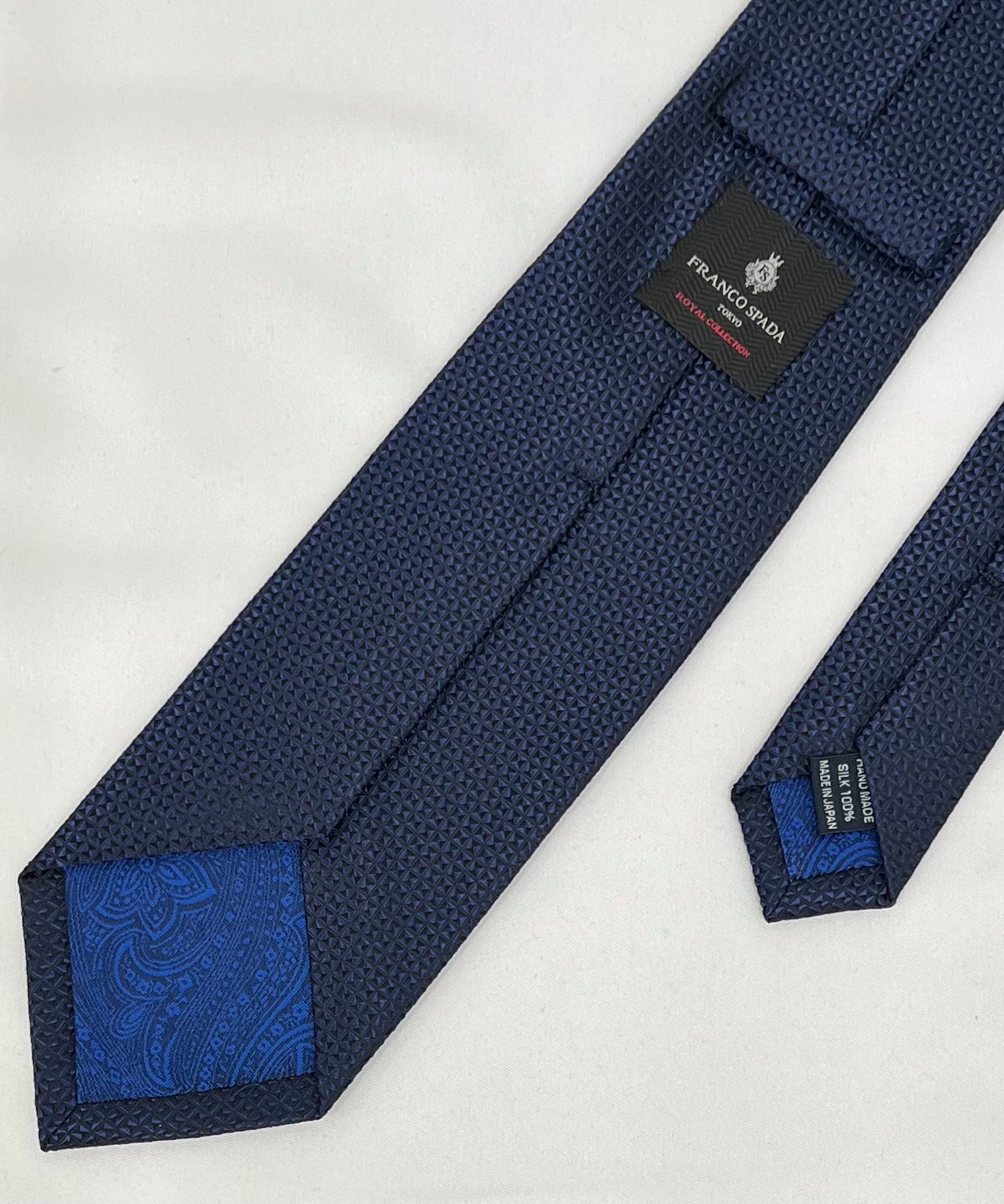 Franco Spada ( フランコスパダ )  ヴィンテージ調スモールジオメトリックソリッドネクタイ：ネイビー