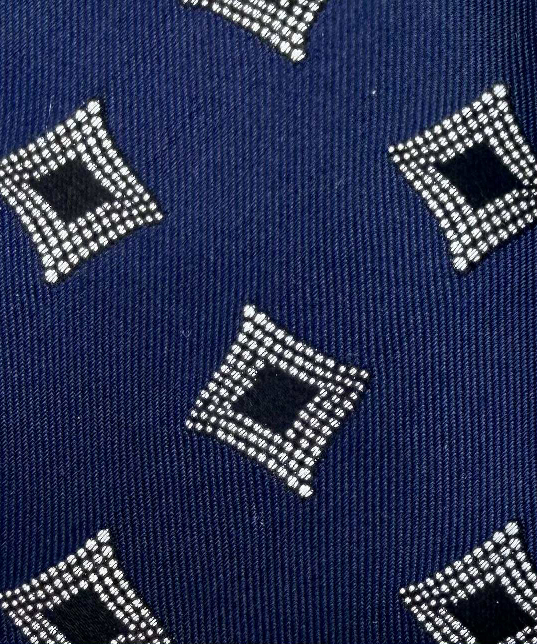 Franco Spada ( フランコスパダ )🆕コンテンポラリーブリティッシュジオメトリックJQネクタイ①：ネイビー