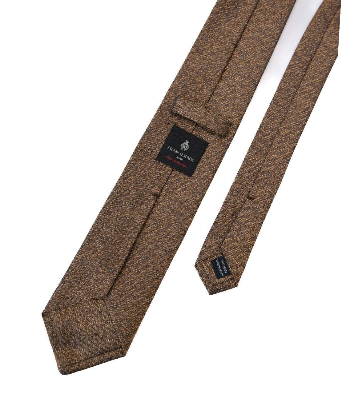 Franco Spada ( フランコスパダ ) ヴィンテージ調梨地ミックス無地ネクタイ：ゴールド