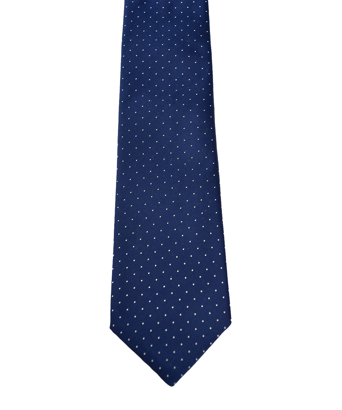 Franco Spada (  フランコスパダ )  ベーシックサテンピンドットネクタイ：ネイビー×ホワイト
