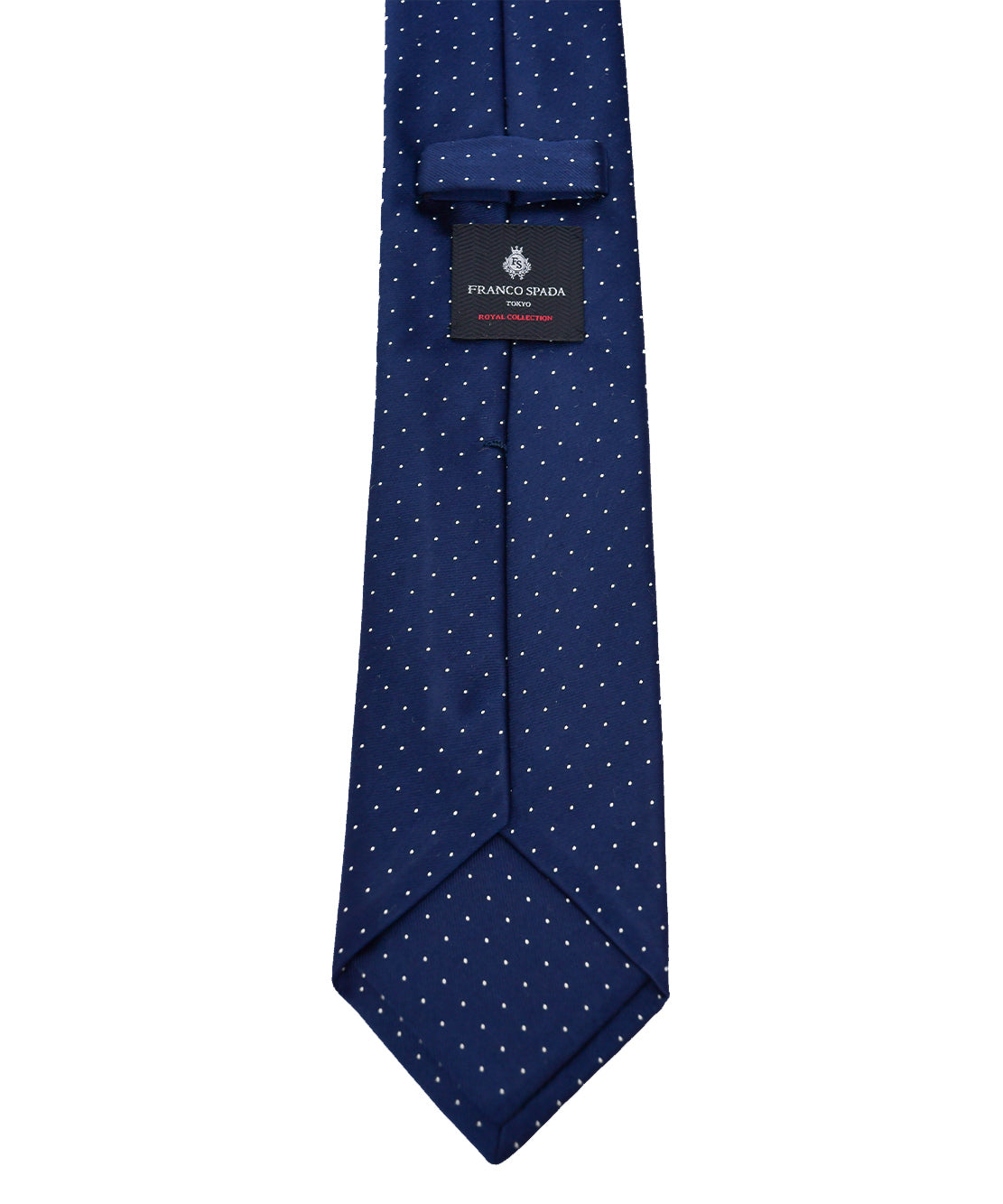 Franco Spada (  フランコスパダ )  ベーシックサテンピンドットネクタイ：ネイビー×ホワイト