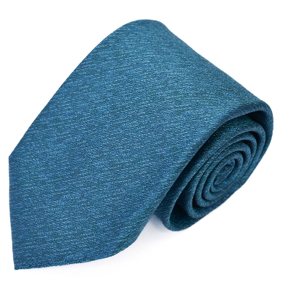 Franco Spada ( フランコスパダ ) ヴィンテージ調梨地ミックス無地ネクタイ：ターコイズグリーン