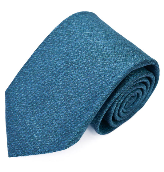 Franco Spada ( フランコスパダ ) ヴィンテージ調梨地ミックス無地ネクタイ：ターコイズグリーン