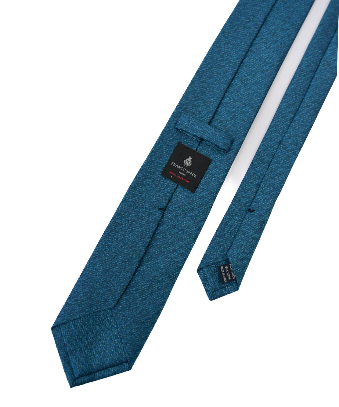 Franco Spada ( フランコスパダ ) ヴィンテージ調梨地ミックス無地ネクタイ：ターコイズグリーン