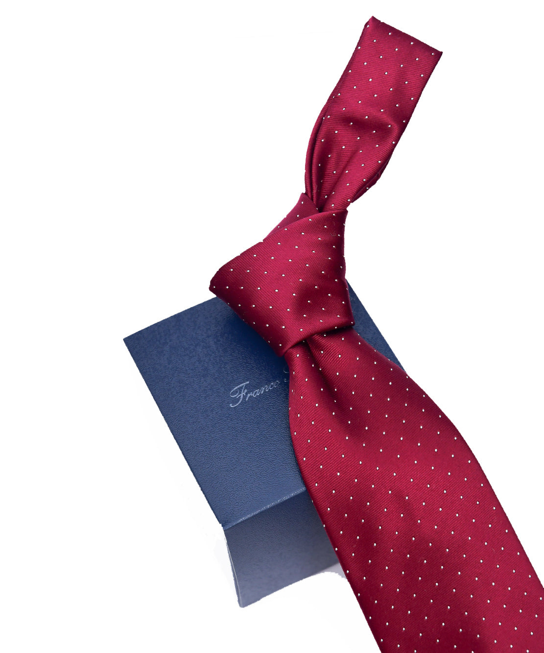 Franco Spada ( フランコスパダ )  ベーシックサテンピンドットネクタイ：ワインレッド×ホワイト