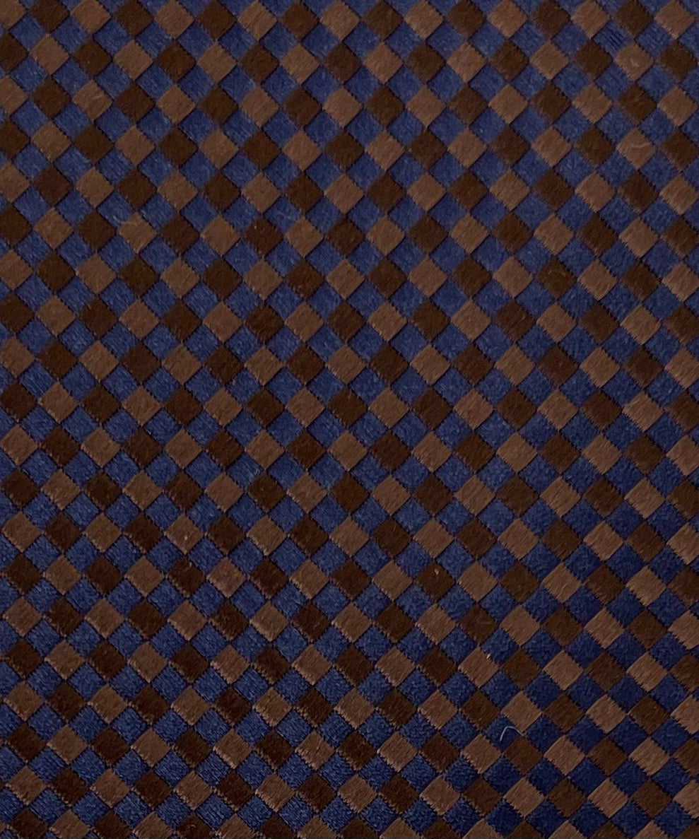 AZZURRO（アズーロ） 新大バスケットグラデーション無地調ジャガードネクタイ：ダークブラウン×ブラウン