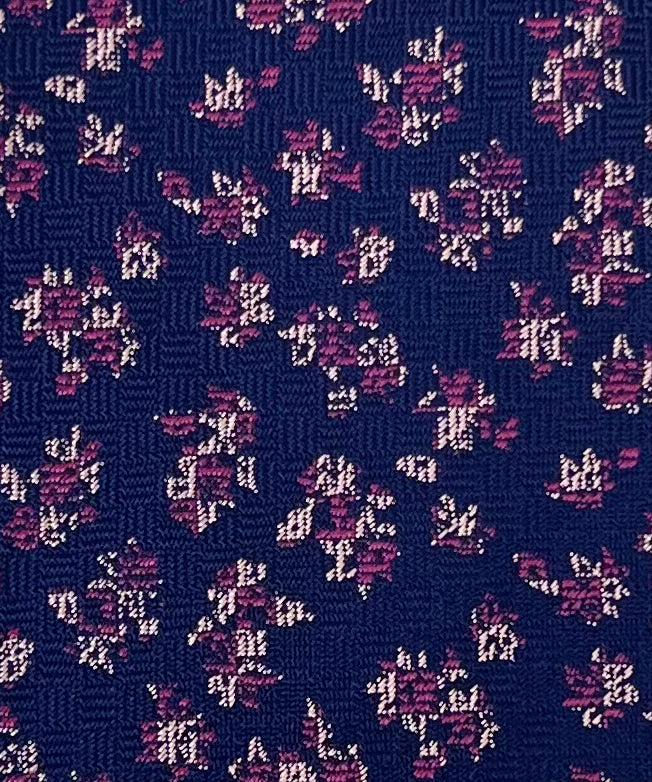 Franco Spada ( フランコスパダ )  フレンチヴィンテージフラワーモチーフネクタイ：ネイビー