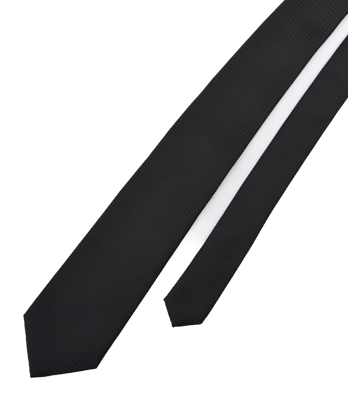 Franco Spada ( フランコスパダ ) マイクロヘリンボーン無地フォーマルネクタイ：黒