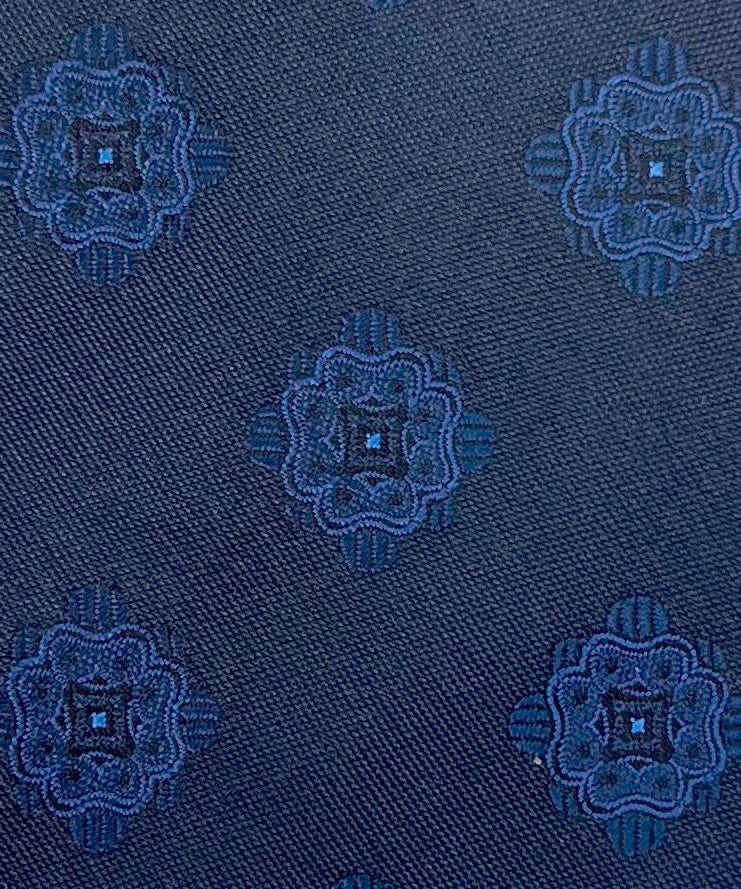 Franco Spada ( フランコスパダ )  ヴィンテージメダリオン無地調ネクタイ：ミッドナイトブルー