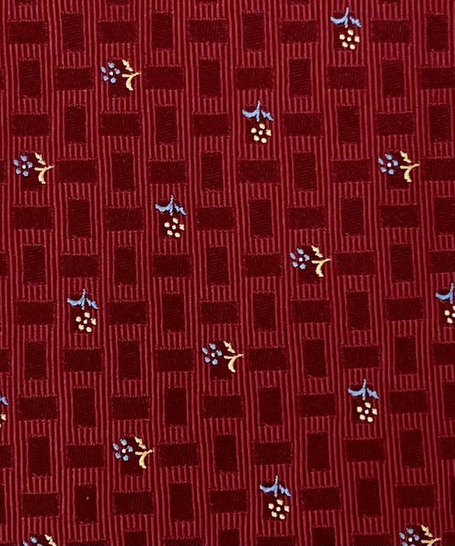 Franco Spada ( フランコスパダ ) フレンチヴィンテージプチフラワーモチーフネクタイ：ワインレッド