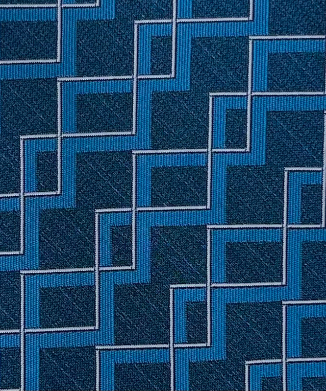 Franco Spada ( フランコスパダ )  ヴィンテージジオメトリックジャガードネクタイ：インディゴブルー
