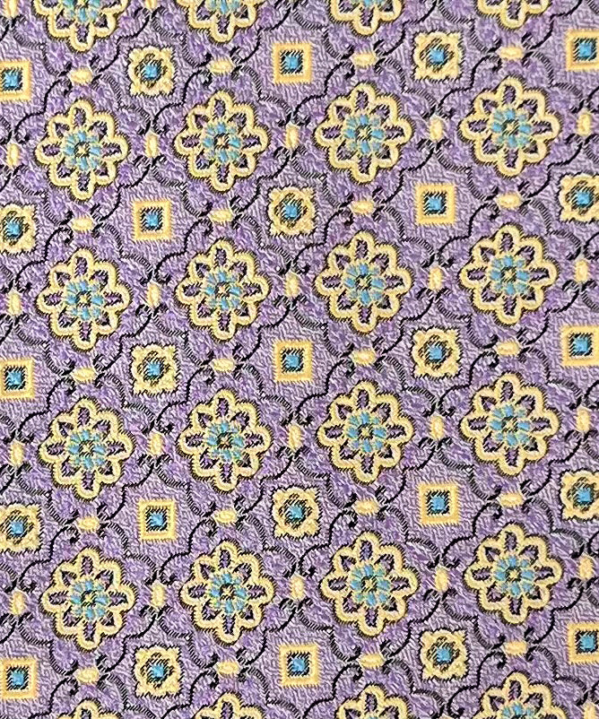 Franco Spada ( フランコスパダ )  フレンチヴィンテージメダリオンジャガードネクタイ２： パープル×グリーン