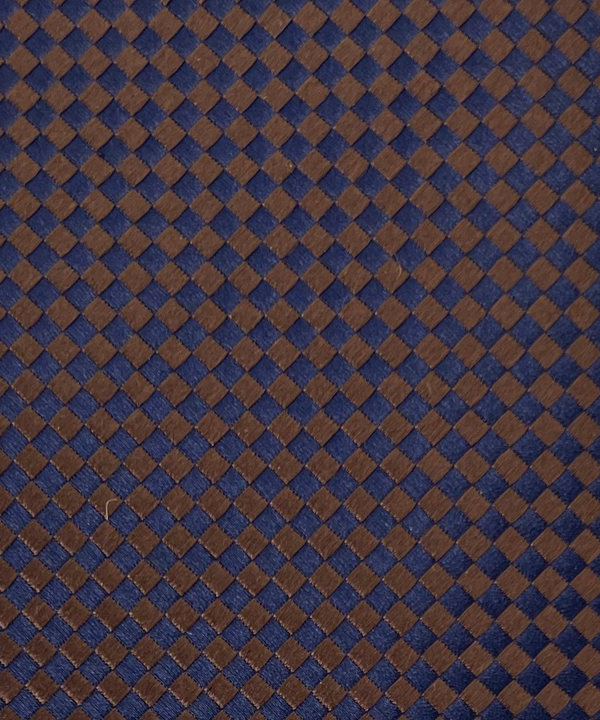 AZZURRO（アズーロ） 新大バスケット無地調ジャガードネクタイ：ミッドナイトネイビー×ブラウン