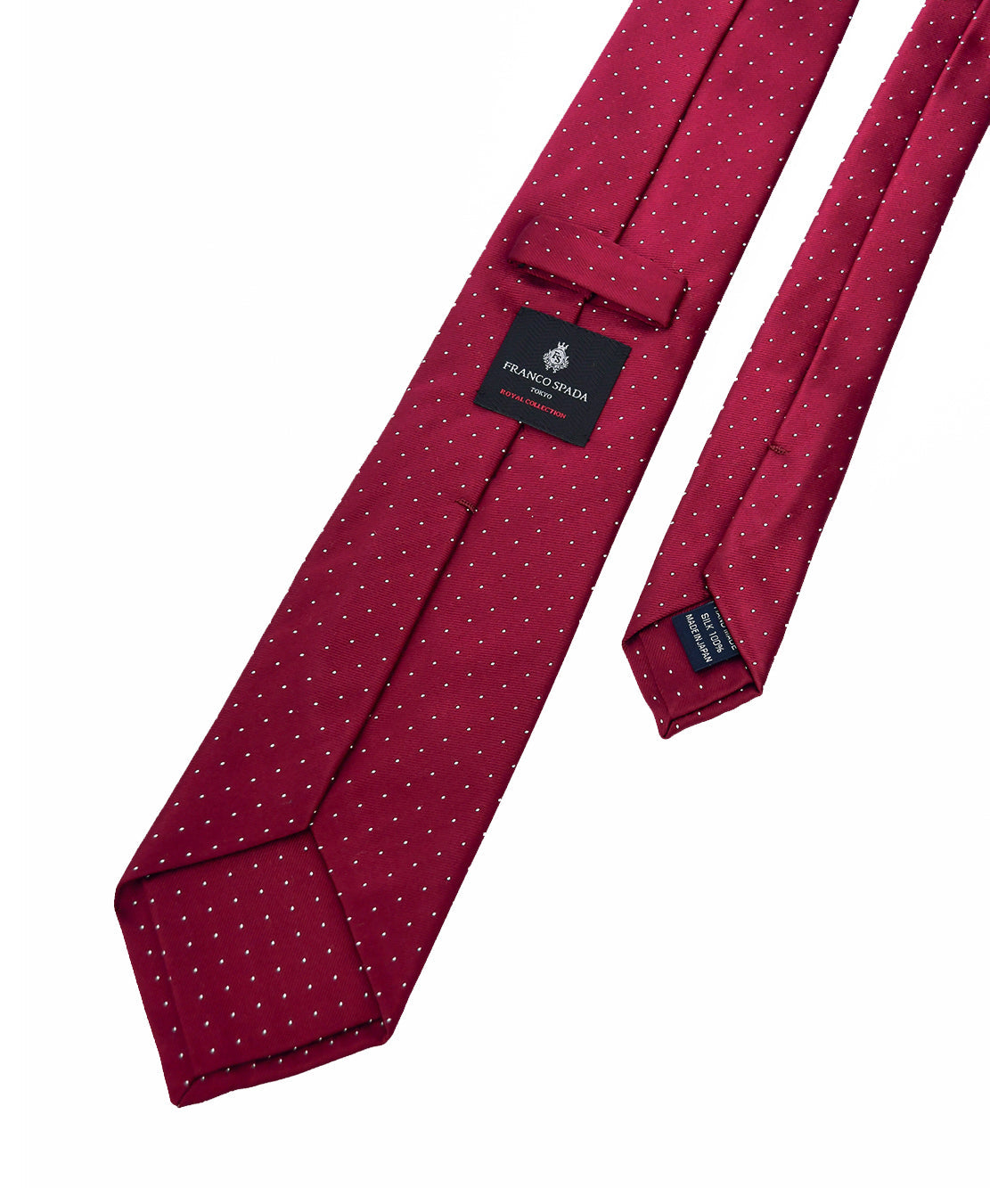 Franco Spada ( フランコスパダ )  ベーシックサテンピンドットネクタイ：ワインレッド×ホワイト