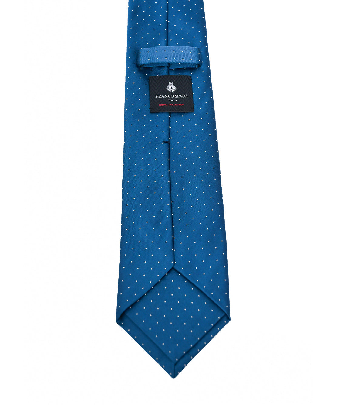 Franco Spada ( フランコスパダ )  ベーシックサテンピンドットネクタイ：フォレストブルー×ホワイト