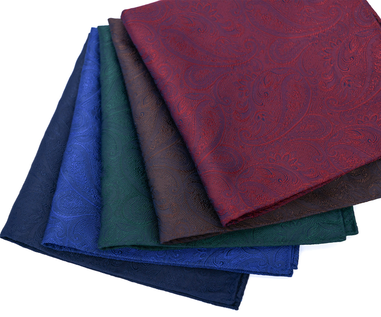 Franco Spada ( フランコスパダ )クラシック更紗ペーズリー無地調ポケットチーフ ：ミッドナイトネイビー