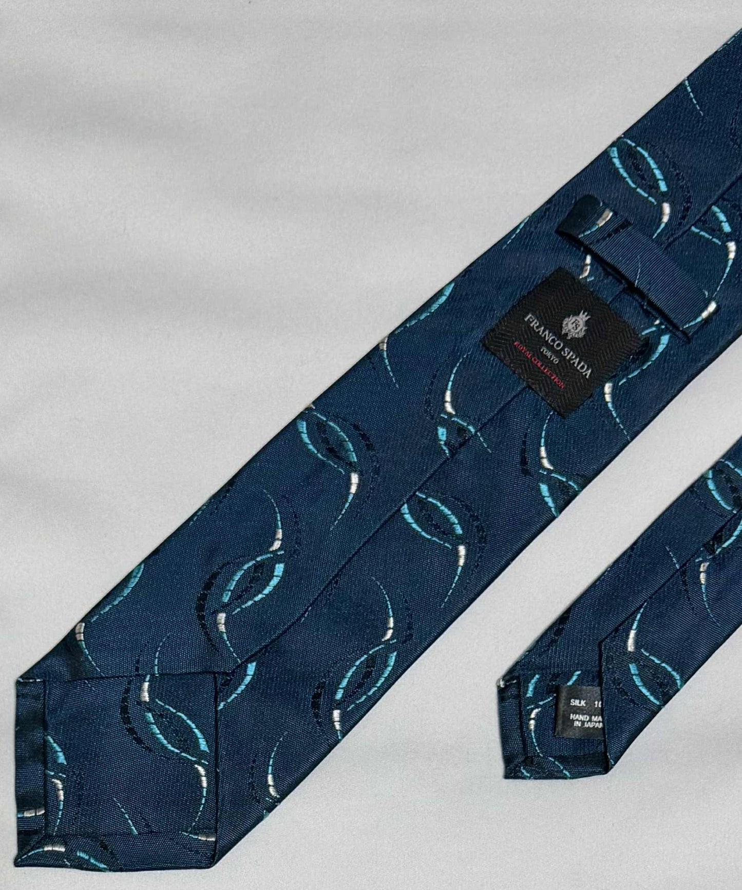 Franco Spada ( フランコスパダ )🆕コンテンポラリーブリティッシュストリームJQネクタイ：フォレストブルー×ターコイズ