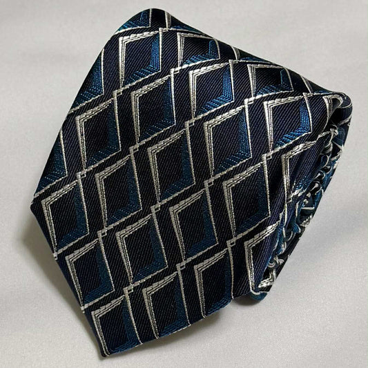 Franco Spada ( フランコスパダ )🆕コンテンポラリーブリティッシュダイヤモンドシェイプJQネクタイ：ネイビー×ブルー
