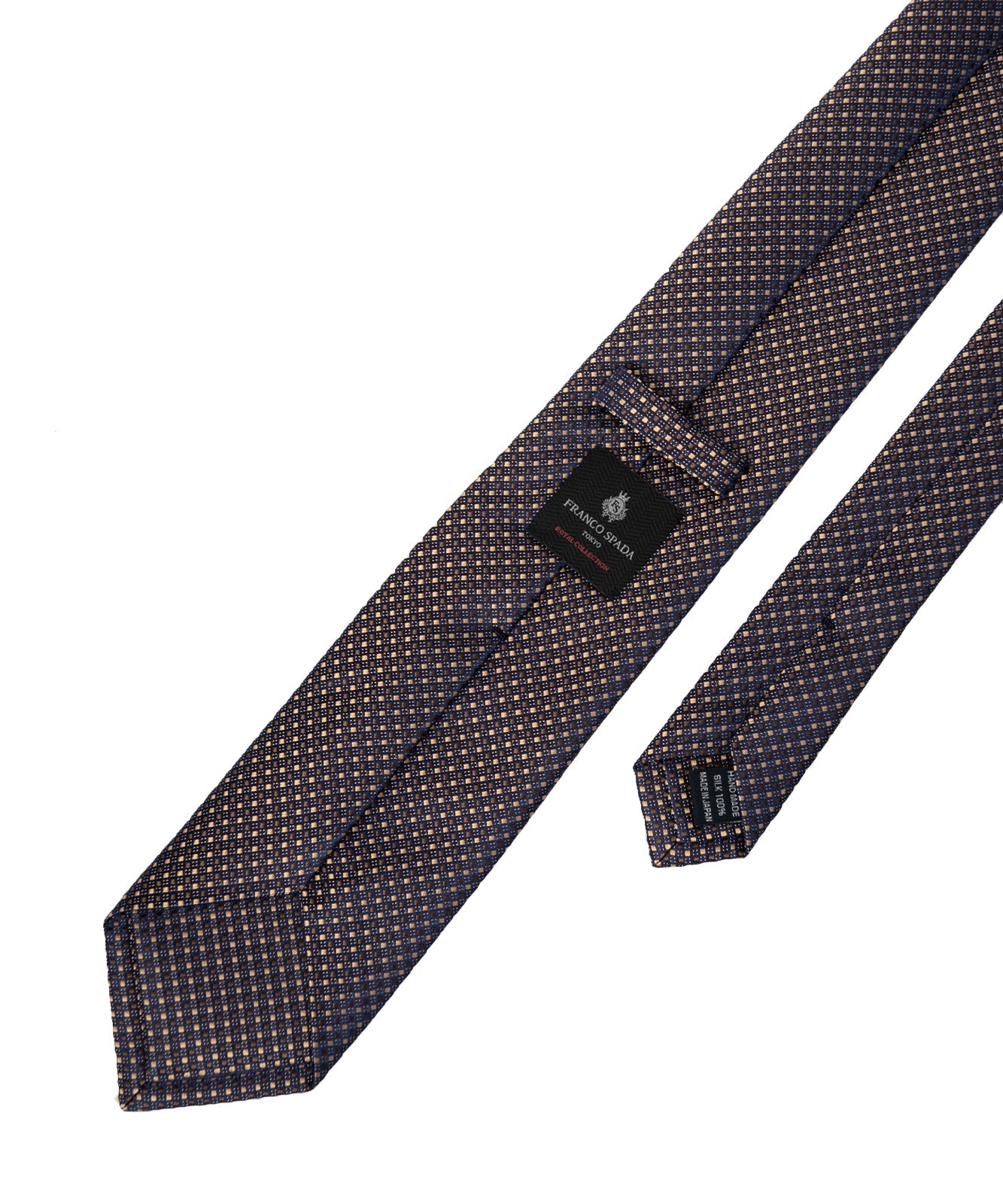 Franco Spada ( フランコスパダ ) マイクロスクエアネクタイ：ブラウン×ゴールド