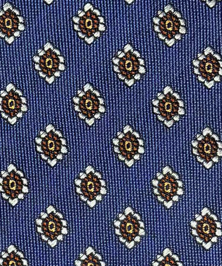 Franco Spada ( フランコスパダ )🆕コンテンポラリーブリティッシュ小紋JQネクタイ：ロイヤルブルー