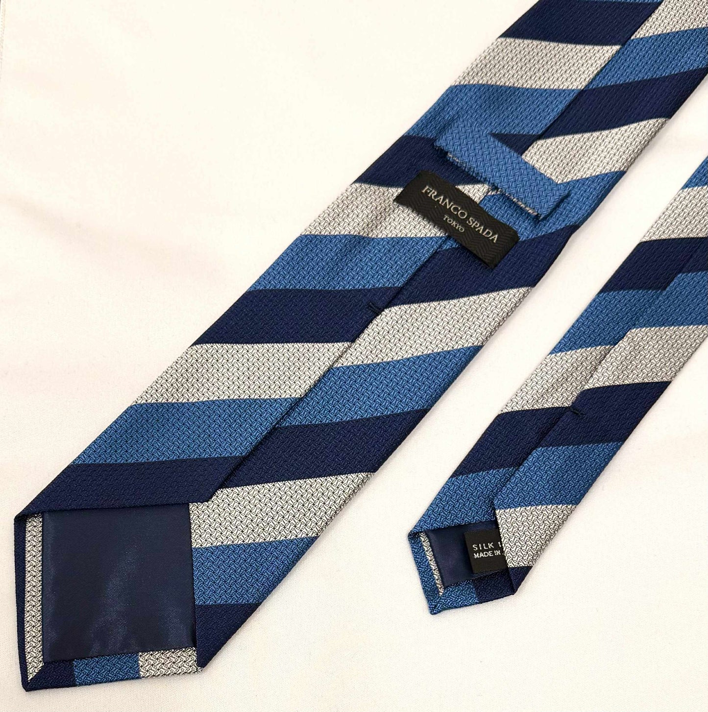 ［SALE ］ Franco Spada ( フランコスパダ )３段ストライプ ネイビー×ブルー×オフホワイト