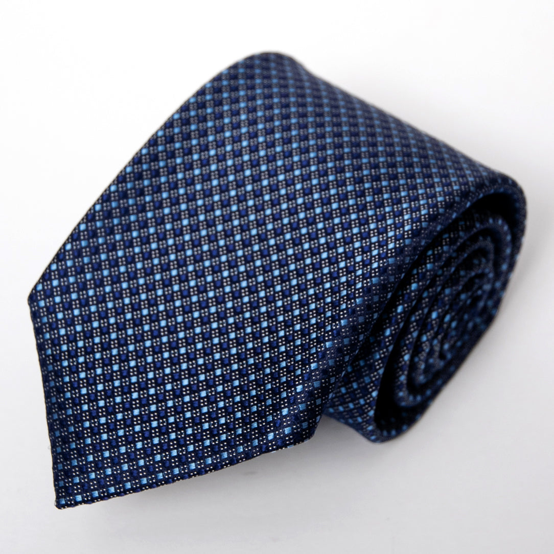 Franco Spada ( フランコスパダ ) マイクロスクエアネクタイ：ネイビー×サックス