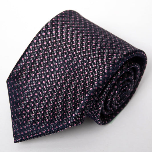 Franco Spada ( フランコスパダ ) マイクロスクエアネクタイ：グレー×ピンク