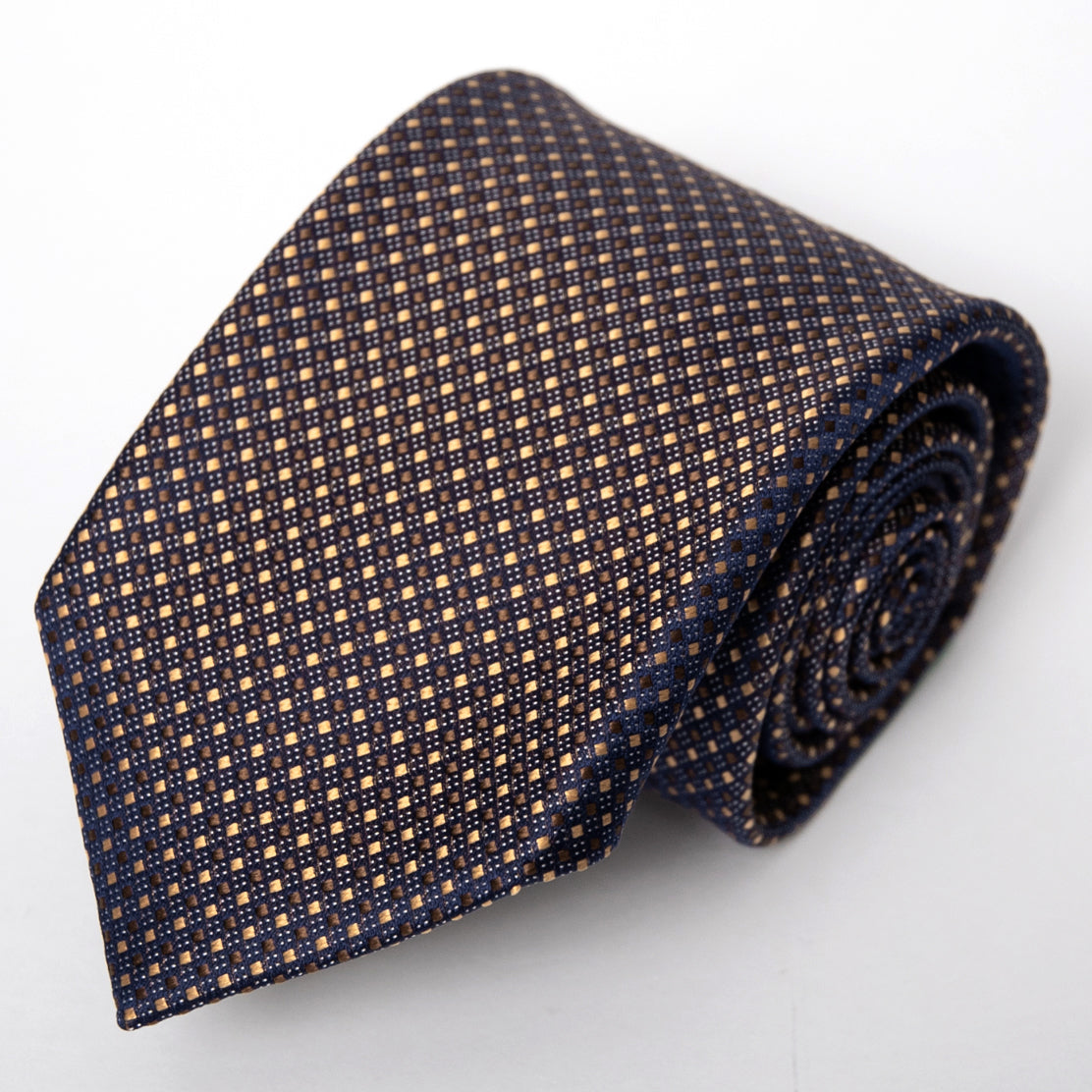 Franco Spada ( フランコスパダ ) マイクロスクエアネクタイ：ブラウン×ゴールド