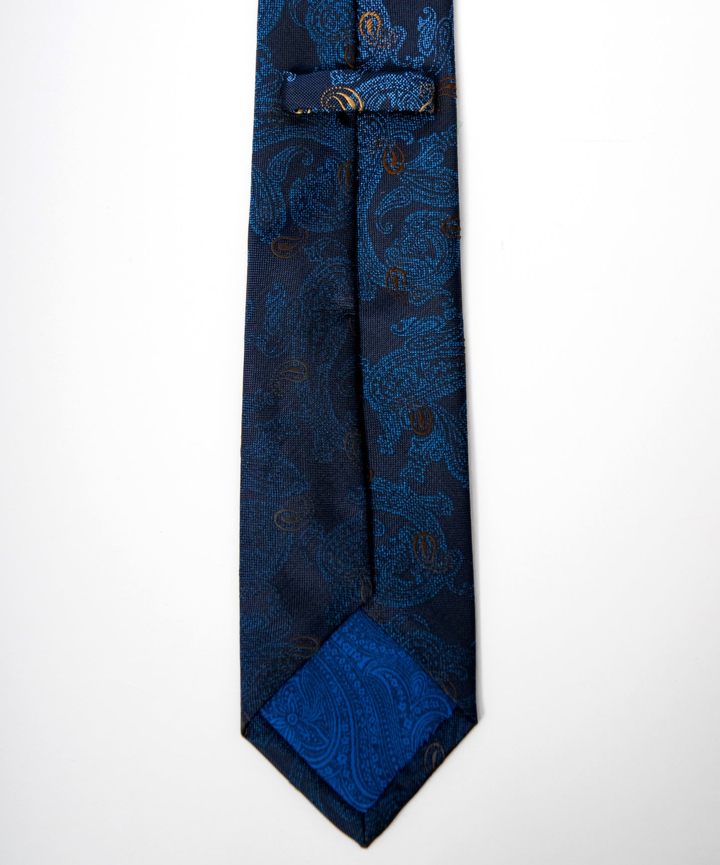 Franco Spada ( フランコスパダ ) 12色パネルグラデーションジャガードネクタイ：ネイビー×ブルー