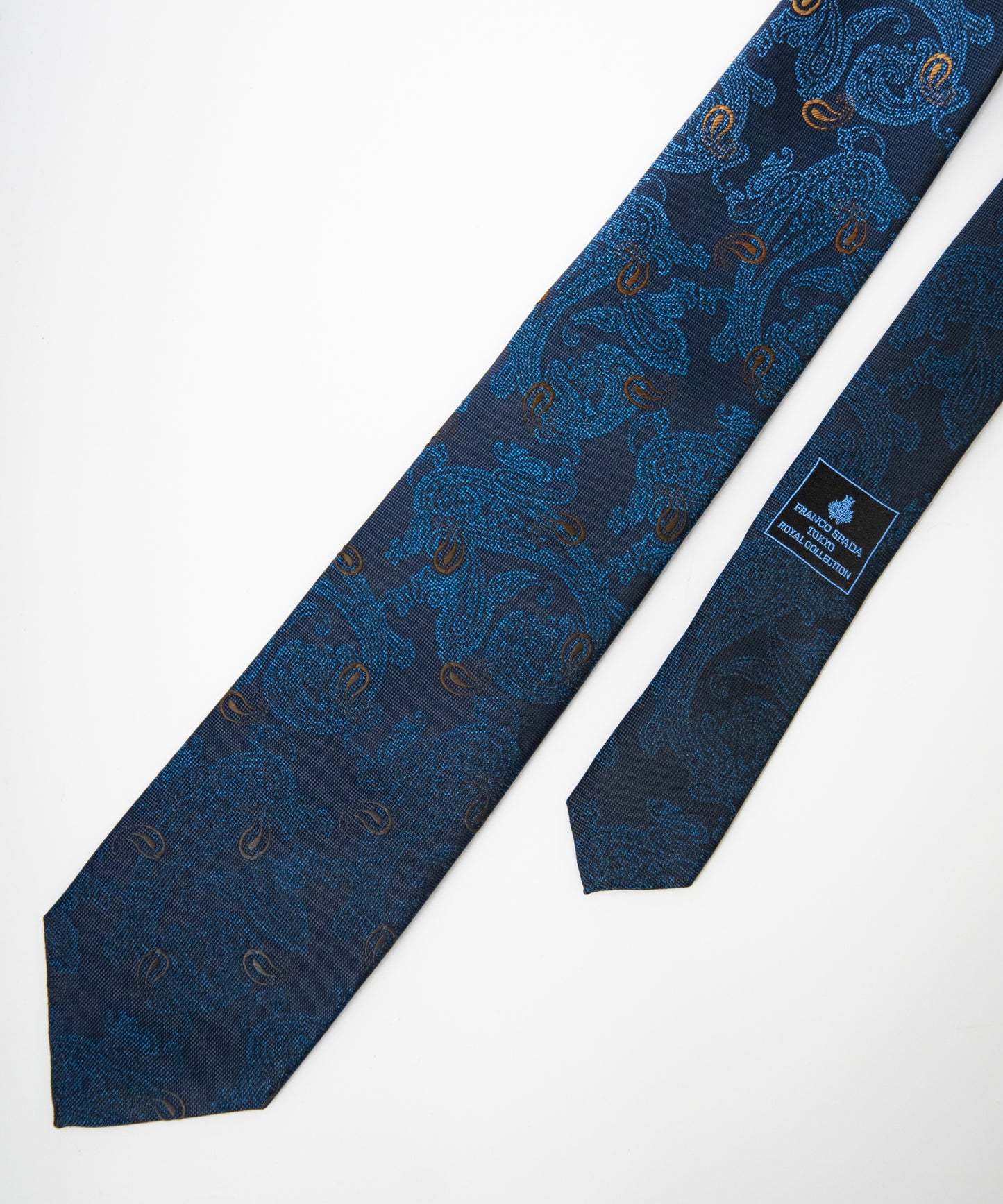 Franco Spada ( フランコスパダ ) 12色パネルグラデーションジャガードネクタイ：ネイビー×ブルー