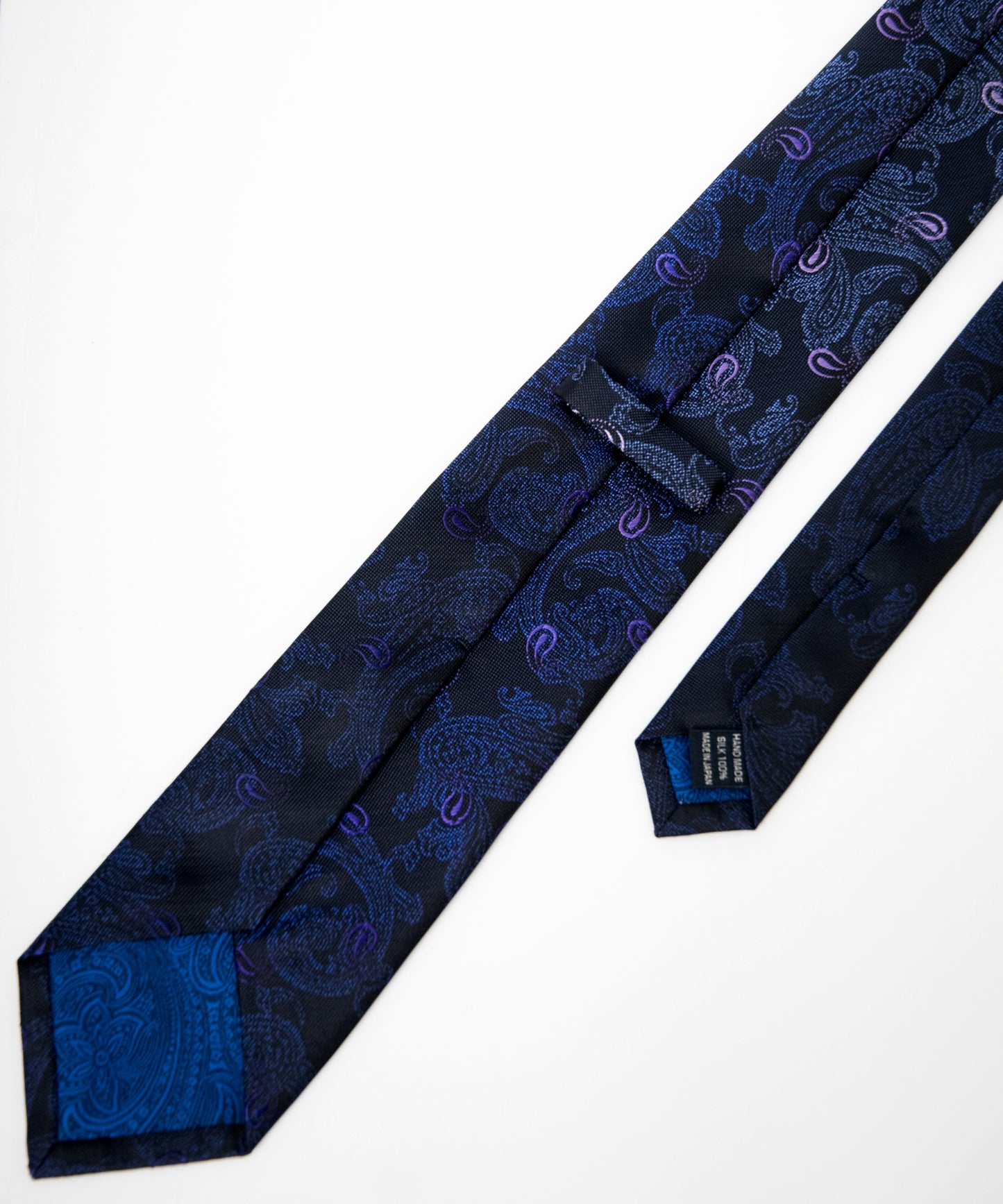 Franco Spada ( フランコスパダ ) 12色パネルグラデーションジャガードネクタイ：ネイビー×パープル