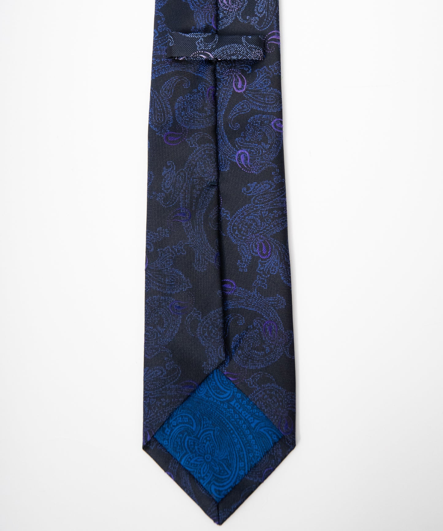 Franco Spada ( フランコスパダ ) 12色パネルグラデーションジャガードネクタイ：ネイビー×パープル