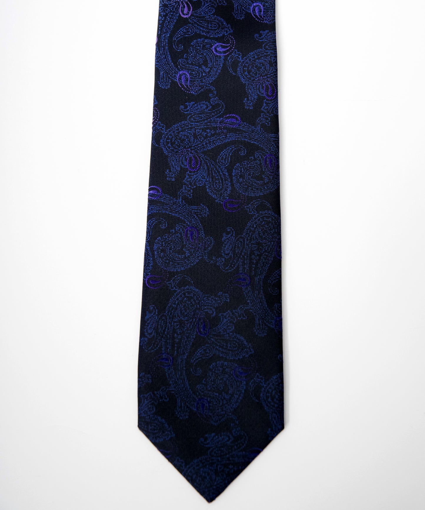 Franco Spada ( フランコスパダ ) 12色パネルグラデーションジャガードネクタイ：ネイビー×パープル