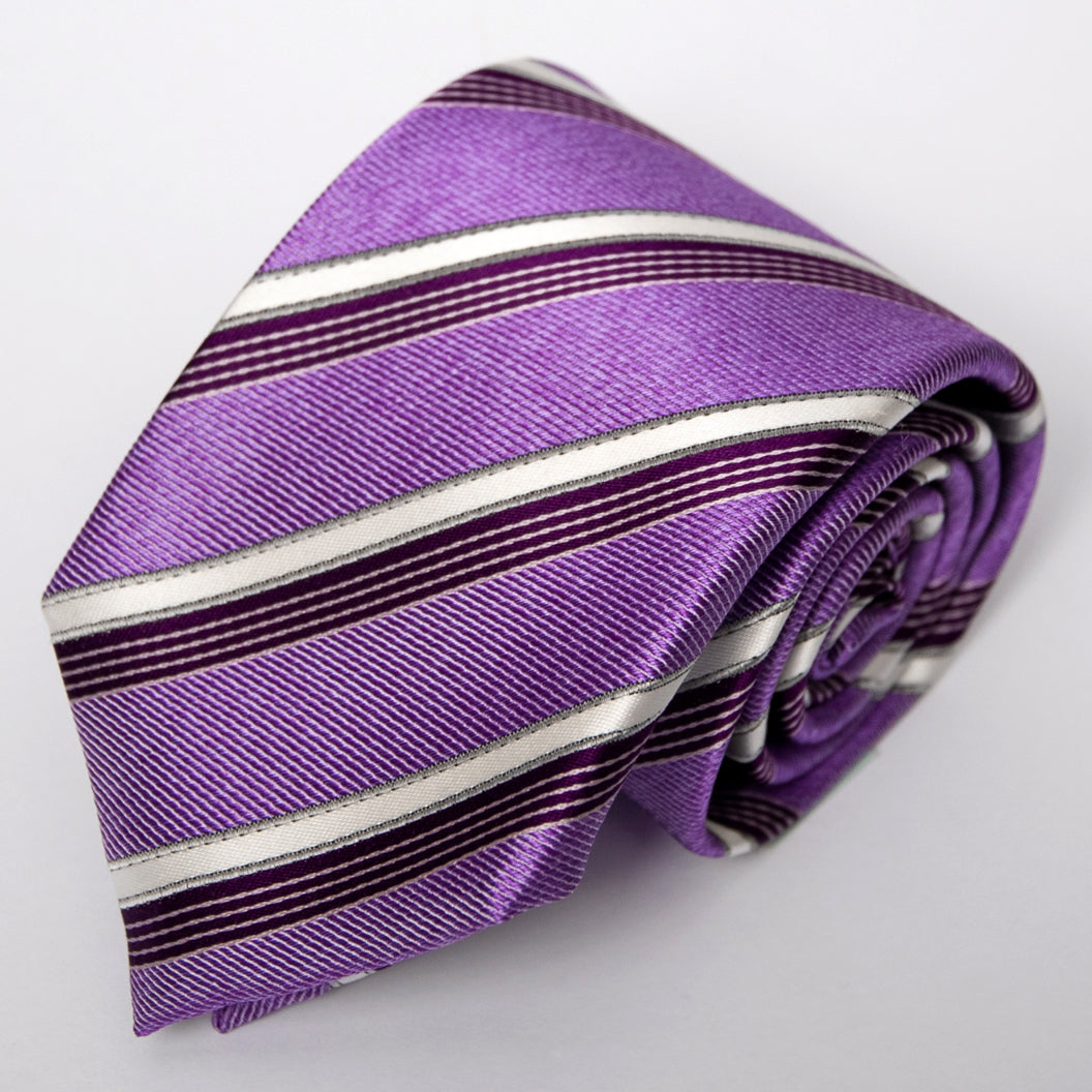 Franco Spada ( フランコスパダ ) パステルメランジストライプネクタイ：パープル