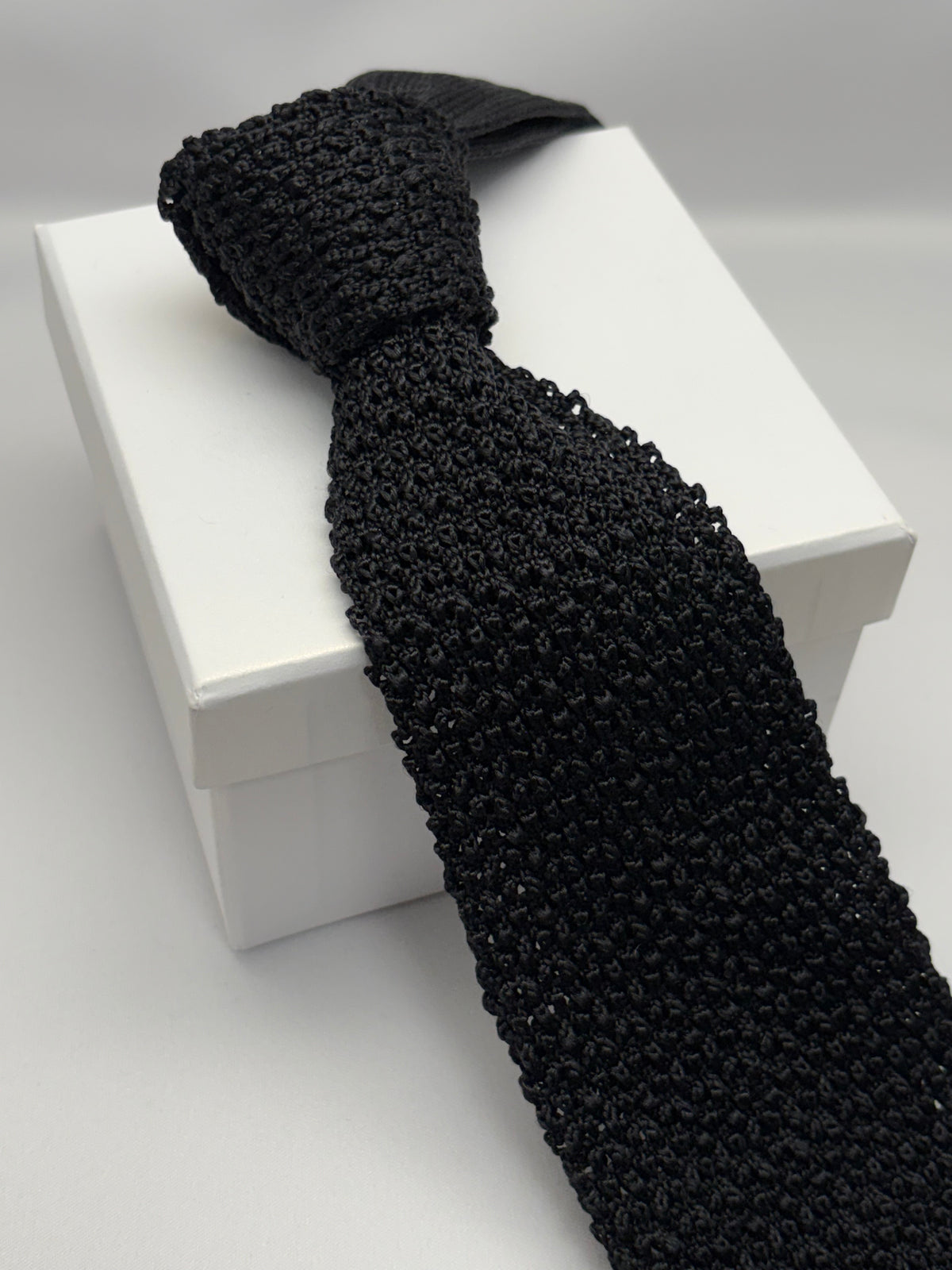 Franco Spada ( フランコスパダ )  Dense  Knit-tie  Solid (無地 )：ブラック
