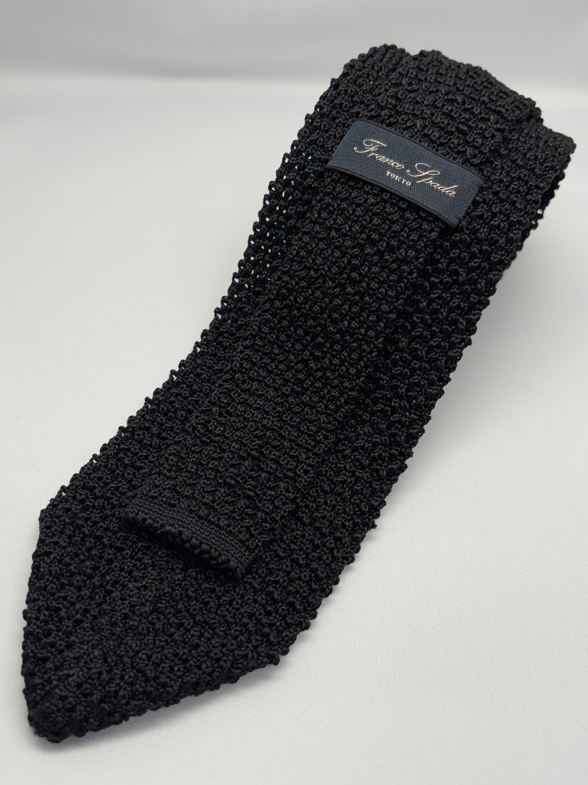 Franco Spada ( フランコスパダ )  Dense  Knit-tie  Solid (無地 )：ブラック