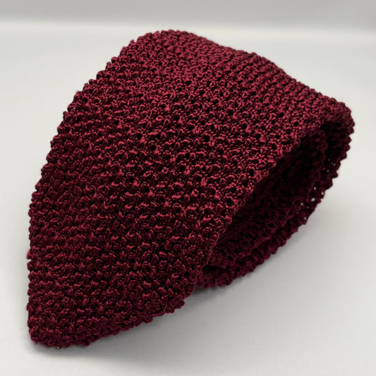 Franco Spada ( フランコスパダ )  Dense  Knit-tie  Solid (無地 )：ボルドー