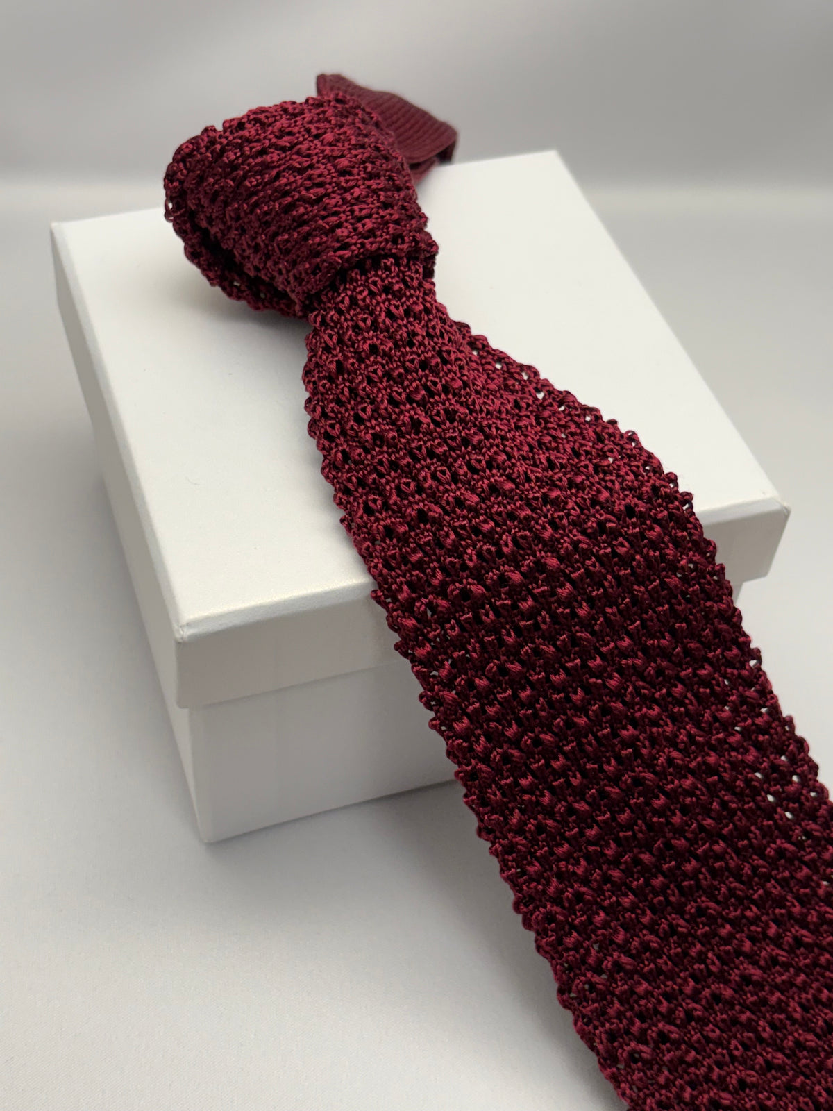 Franco Spada ( フランコスパダ )  Dense  Knit-tie  Solid (無地 )：ボルドー