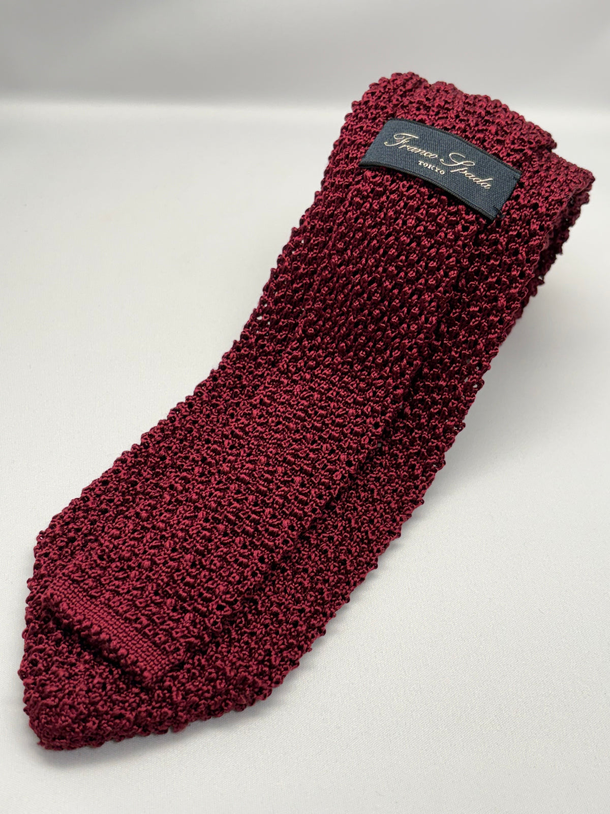 Franco Spada ( フランコスパダ )  Dense  Knit-tie  Solid (無地 )：ボルドー