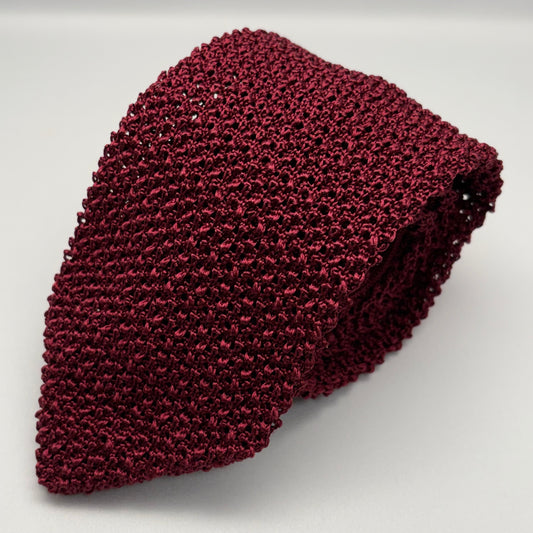 Franco Spada ( フランコスパダ )  Dense  Knit-tie  Solid (無地 )：ワイン