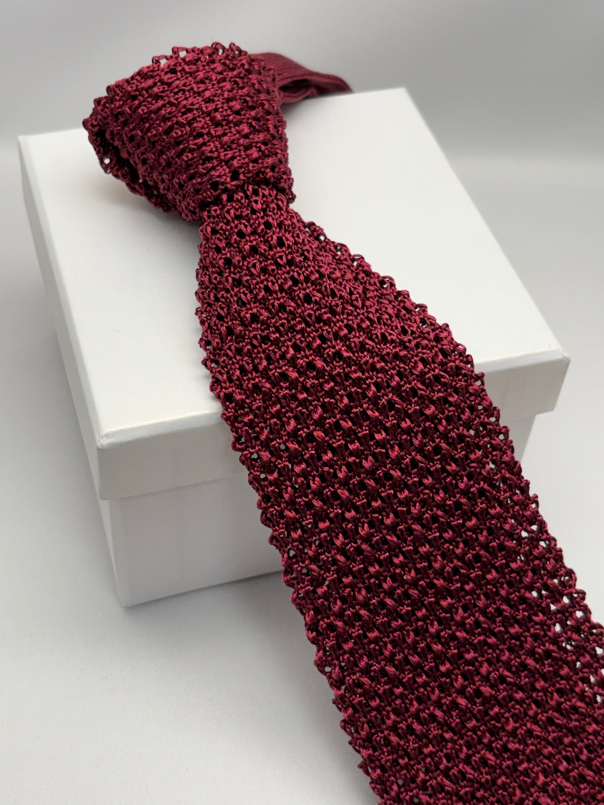 Franco Spada ( フランコスパダ )  Dense  Knit-tie  Solid (無地 )：ワイン
