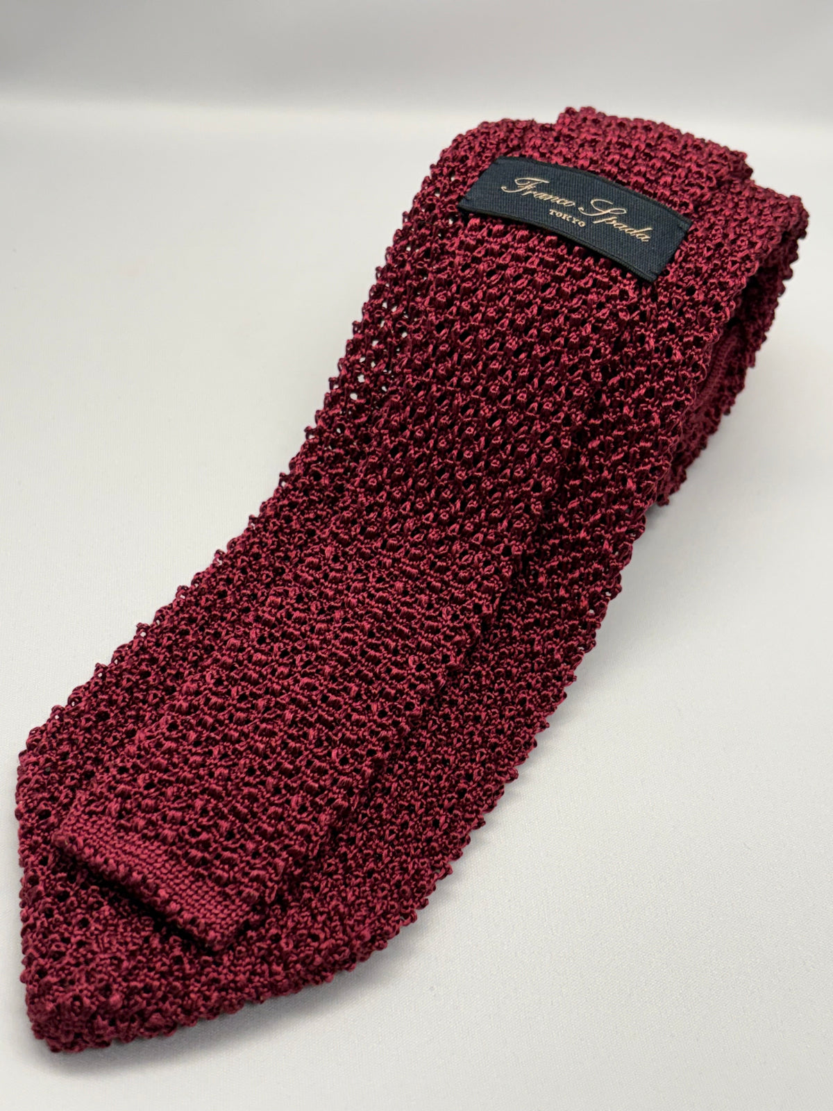 Franco Spada ( フランコスパダ )  Dense  Knit-tie  Solid (無地 )：ワイン