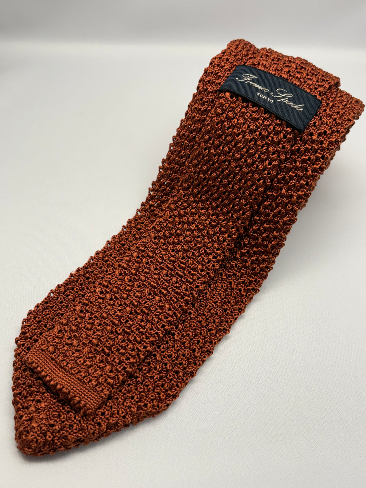 Franco Spada ( フランコスパダ )  Dense  Knit-tie  Solid (無地 )：オレンジ