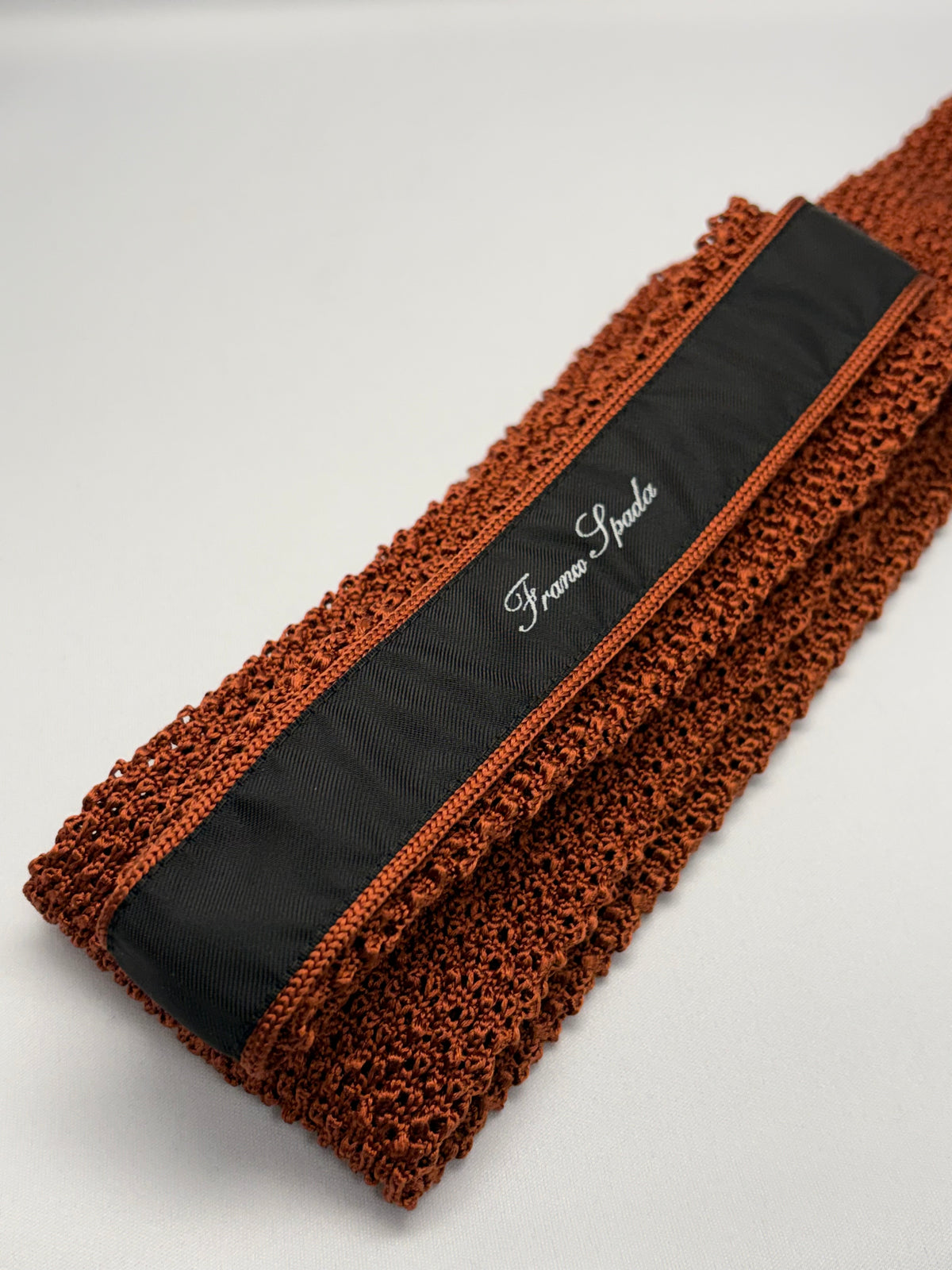 Franco Spada ( フランコスパダ )  Dense  Knit-tie  Solid (無地 )：オレンジ