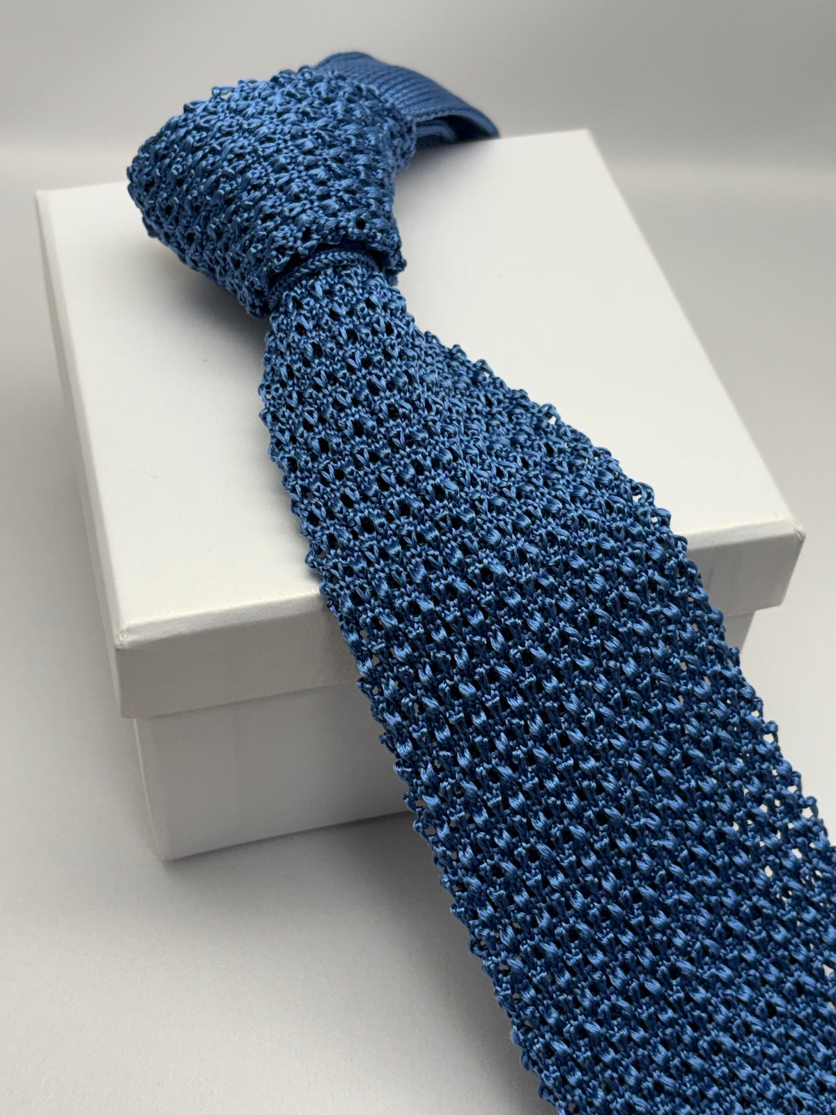 Franco Spada ( フランコスパダ )  Dense  Knit-tie  Solid (無地 )：サックスブルー